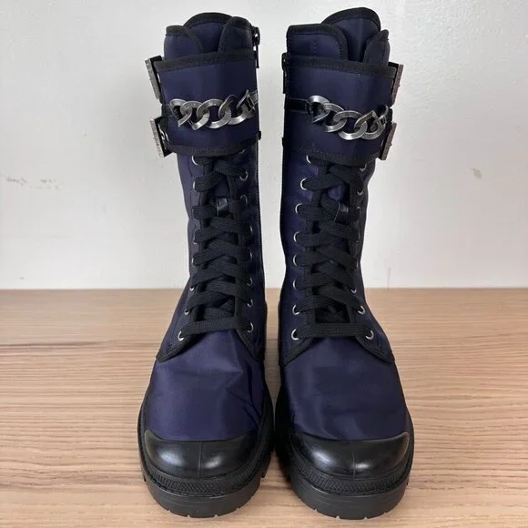 Madison Maison x Palladium Ranger Boot Women Sz 6 Vegan Navy RARE 90's $495 - Picture 13 of 15